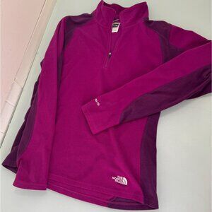The North Face Fleece TKA100 Pullover Sweatshirt Women’s Large L 1/4 Zip Purple
